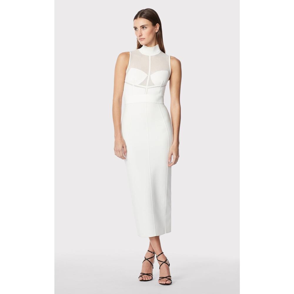 Herve Leger White Midi Dress